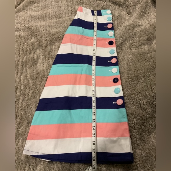 ModCloth X Collectif camilla candy pastel whimsey striped skirt - Picture 6 of 9